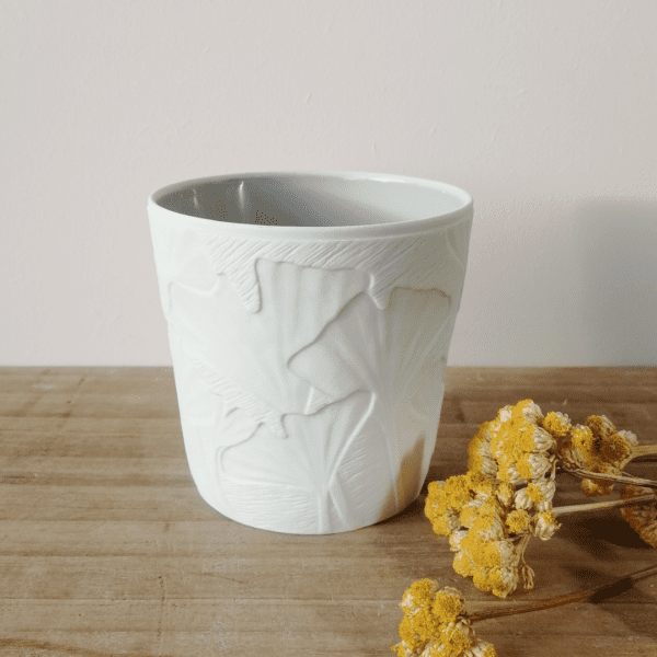 SUBTILE HOME - GRANDE TASSE BUCOLIQUE - GRAVURE GINKO GRIS – Image 2